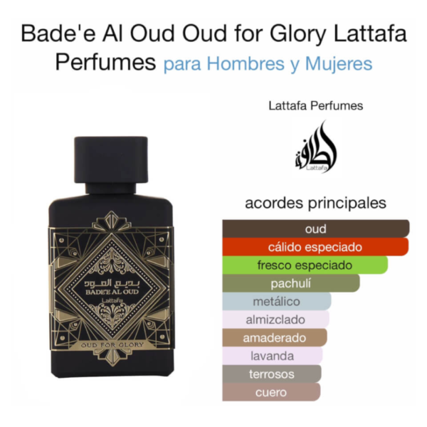 Lattafa Oud For Glory Bade’e Al Oud Eau de Parfum 100m - Imagen 2