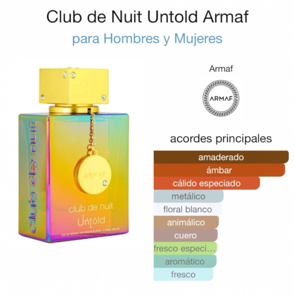 Armaf Club De Nuit Untold 105ml Perfume Arabe - Imagen 2