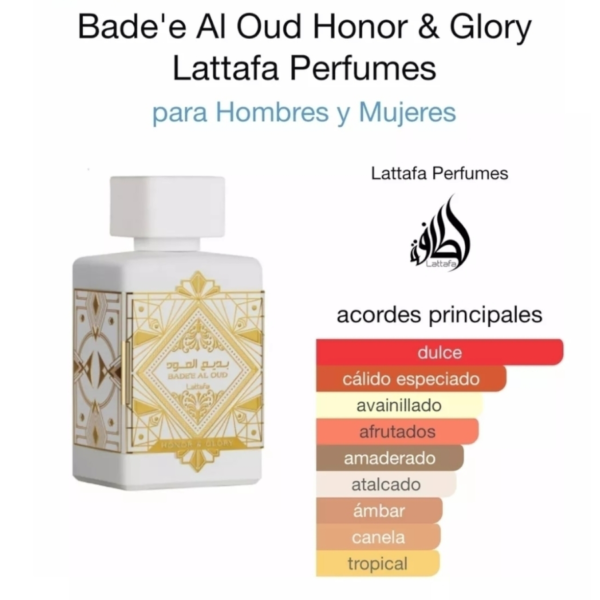 Lattafa Badee Al Oud Honor And Glory 100ml Perfume Arabe - Imagen 2
